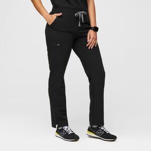 Figs Black Yola skinny straight leg scrub bottoms
